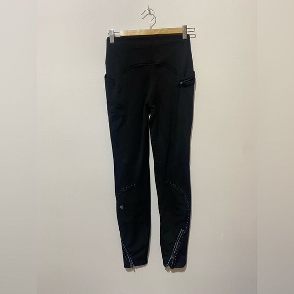 NEW Lululemon Tech Fleece High-Rise Running Tight 28" Black Water Repellent - Picture 5 of 7